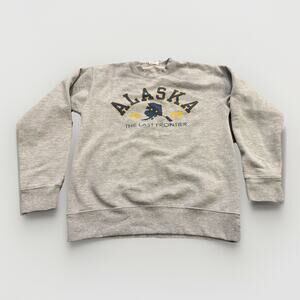 Vintage Prairie Mountain Gray Alaska 1959 The Last Frontier Sweatshirt Size S